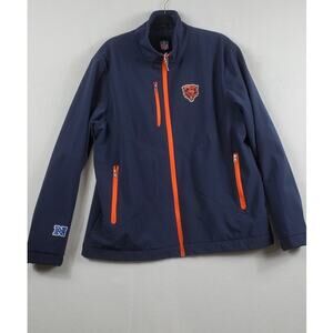 Chicago Bears NFL Softshell Full Zip Jacket, Navy, Men's Size L, PRE-OWNED